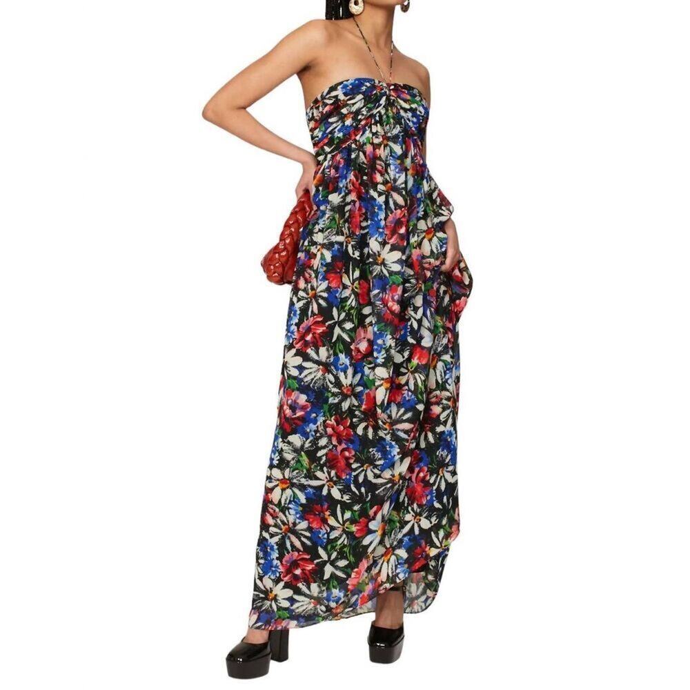 Ronny Kobo Avril Maxi Halter Midnight Floral Long Maxi Dress‎ S Women’s